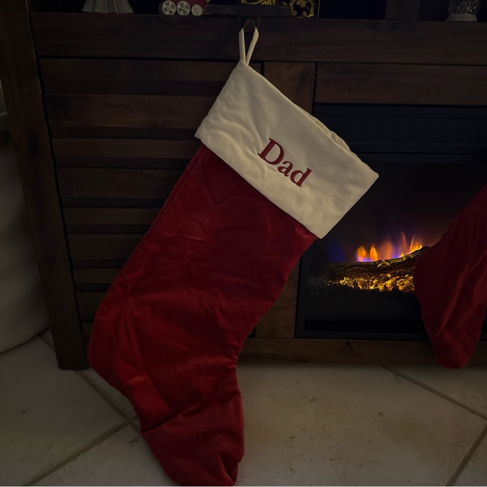 Pottery Barn Red and White Personalized Stocking Dad